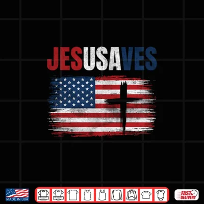 Design Jesus Saves USA JesUSAves Christian Religious Faith Shirt 1