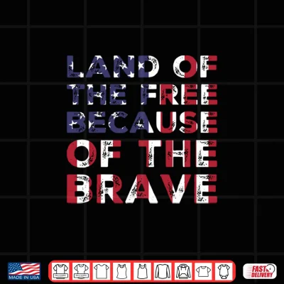 Design Land of the Free Because of the Brave Comfort Colors Crop Top 1