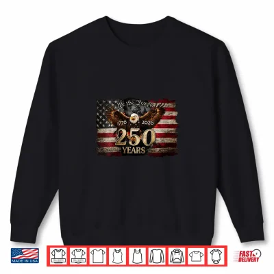 Sweatshirt Womens USA America 1776 2026 250 Years Freedom Eagle 4th of July V Neck Shirt 1