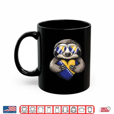 Mug Bosnia Flag Sloth Bosnia and Herzegovina Roots Performance Shirt