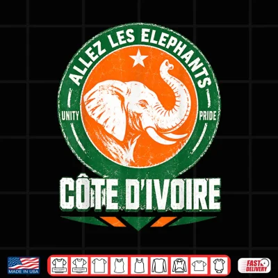 Allez Les Elephants Côte D'Ivoire Fan Shirt 4 Design Allez Les Elephants Cote DIvoire Fan Shirt 1