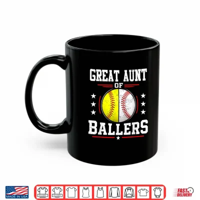 Mug Great Aunt of Ballers Baseball Softball Aunt Shirt