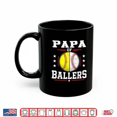 Mug Papa of Ballers Baseball Softball Papa Shirt