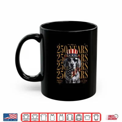Mug USA 250th Anniversary Dachshund Dog American Flag 4th July Shirt