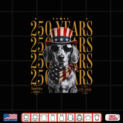 Design USA 250th Anniversary Dachshund Dog American Flag 4th July Shirt