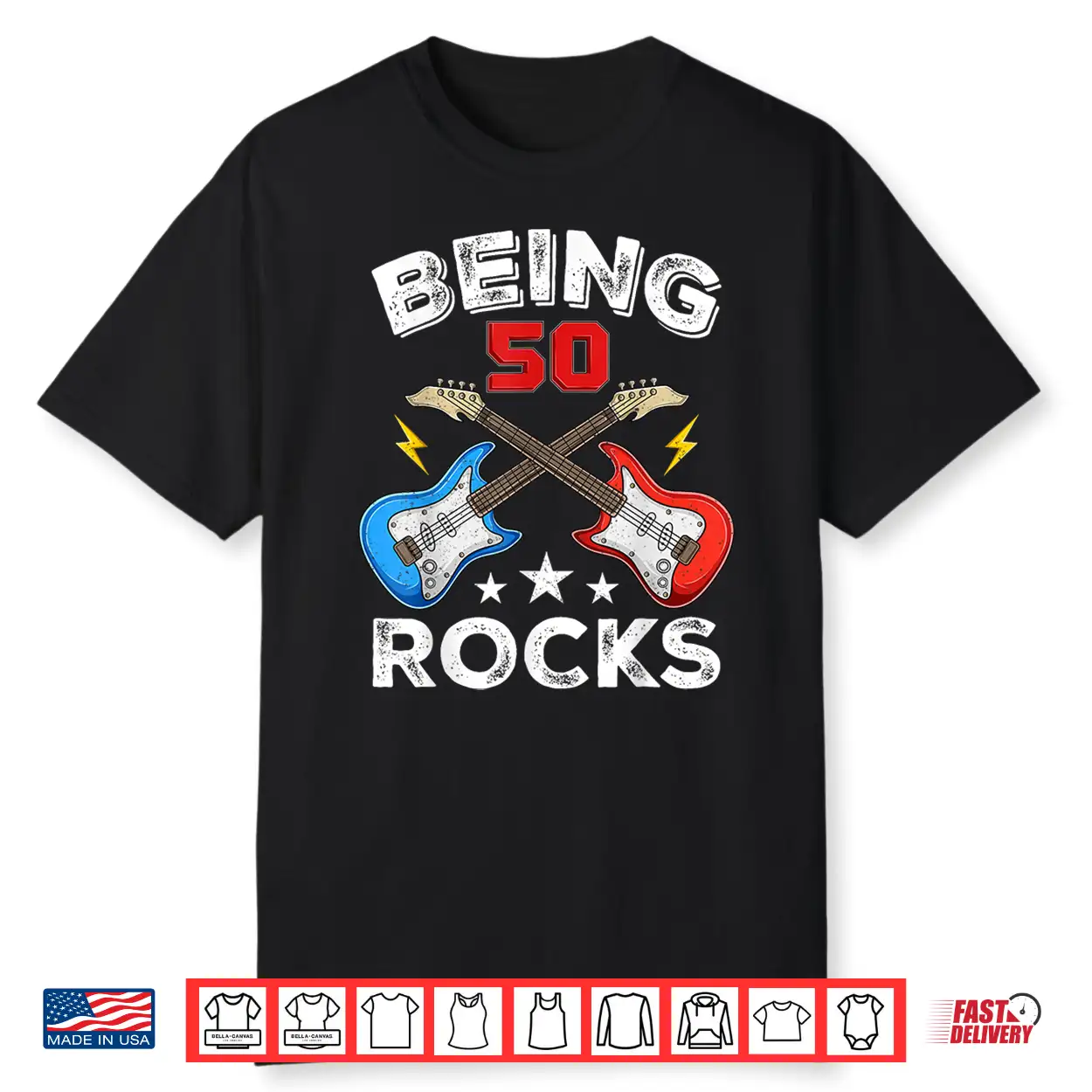 Being 50 Rocks Guitar Funny 50Th Birthday Shirt Being 50 Rocks Guitar Funny 50Th Birthday Shirt