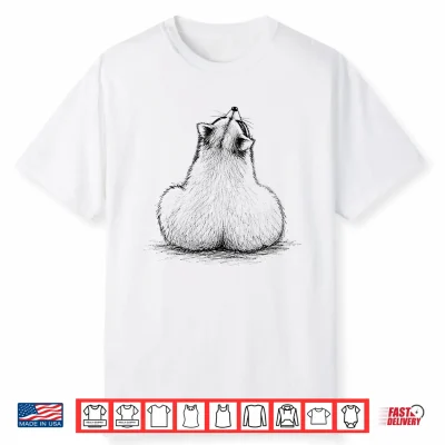Funny Raccoon Meme Sketch Minimalist Animal Lovers Humor Art Shirt