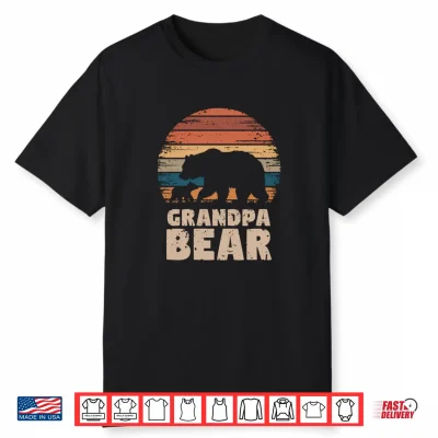Grandpa Bear Vintage Retro Funny Father’S Day 1 Cub Kid Shirt