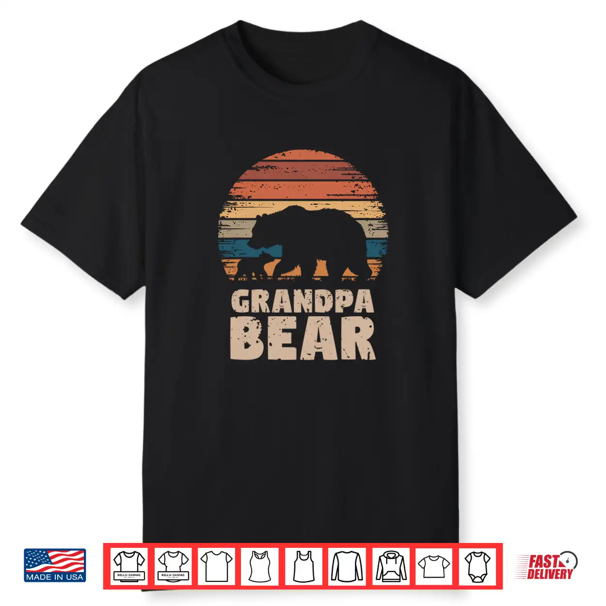 Grandpa Bear Vintage Retro Funny Father’S Day 1 Cub Kid Shirt Grandpa Bear Vintage Retro Funny Father’S Day 1 Cub Kid Shirt
