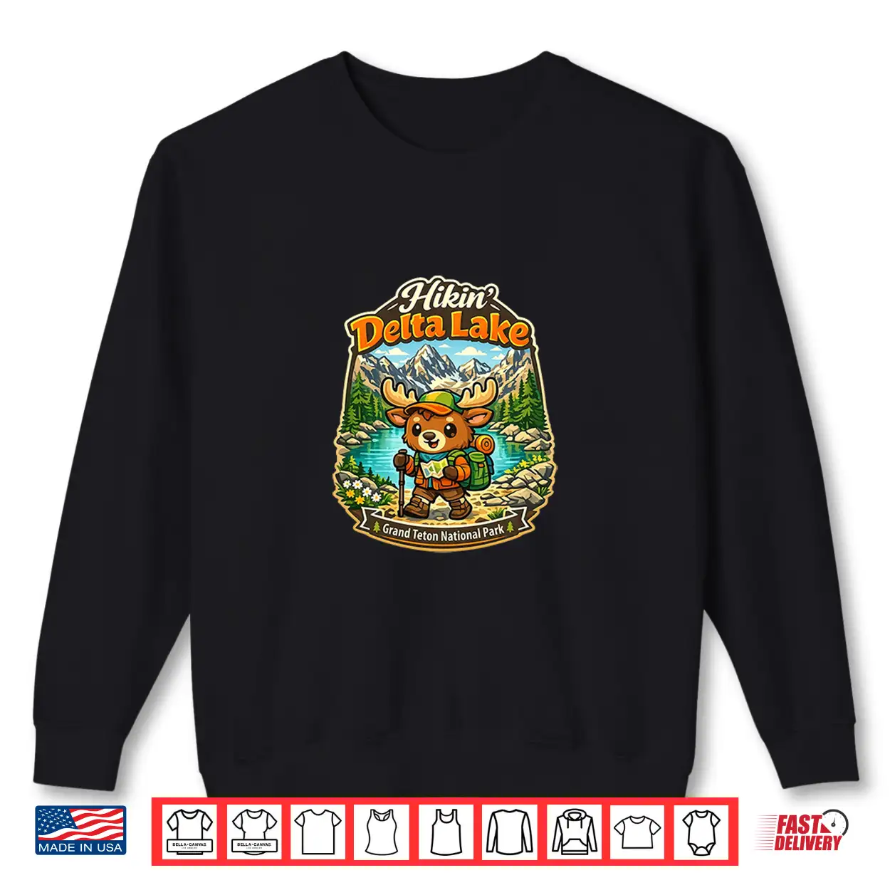 Grand Teton National Park Kawaii Moose Hikin’ Delta Lake Premium Tri Blend Shirt Grand Teton National Park Kawaii Moose Hikin’ Delta Lake Premium Tri Blend Shirt