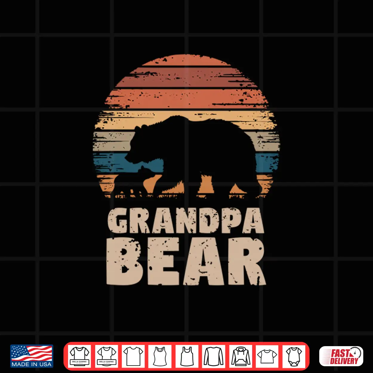 Grandpa Bear Vintage Retro Funny Father’S Day 1 Cub Kid Shirt Grandpa Bear Vintage Retro Funny Father’S Day 1 Cub Kid Shirt