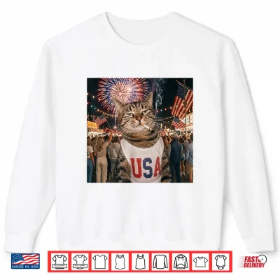 July 4Th Patriotic Cat Smoking Cigarette Meme 250 Years Shirt 2 Sweatshirt July 4th Patriotic Cat Smoking Cigarette Meme 250 Years Shirt