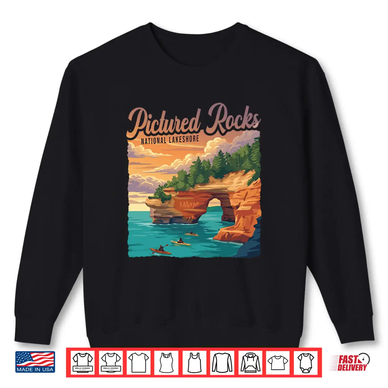 Pictured Rocks National Lakeshore Kayaking Camping Outdoor Performance Shirt Pictured Rocks National Lakeshore Kayaking Camping Outdoor Performance Shirt