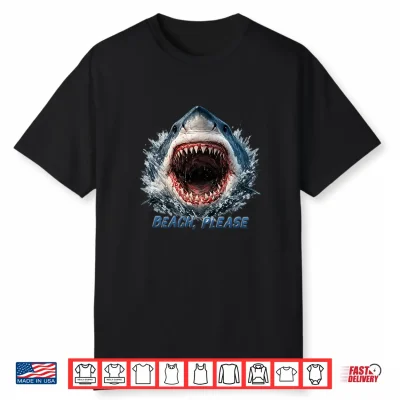 Beach Please Shark Humor Funny Premium Tri Blend Shirt