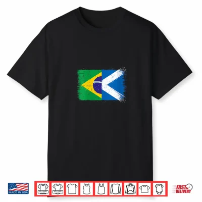 Brazil Scotland Flag Proud Brazilian Scottish Fans Pride Shirt