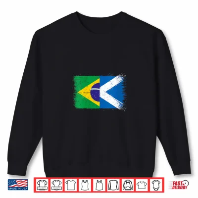 Sweatshirt Brazil Scotland Flag Proud Brazilian Scottish Fans Pride Shirt