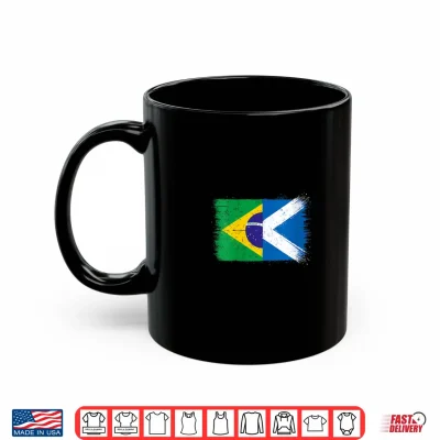 Mug Brazil Scotland Flag Proud Brazilian Scottish Fans Pride Shirt