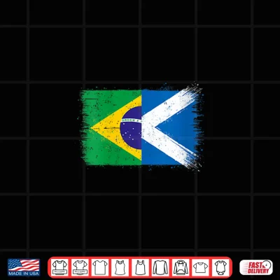 Design Brazil Scotland Flag Proud Brazilian Scottish Fans Pride Shirt