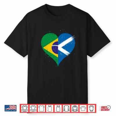 Cool Scotland Brazil Flag Proud Brazilian Scottish Fan Pride Shirt