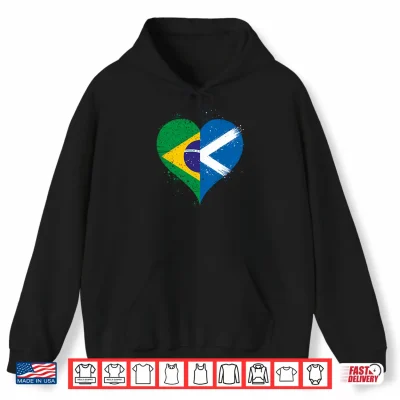 Hoodie Cool Scotland Brazil Flag Proud Brazilian Scottish Fan Pride Shirt
