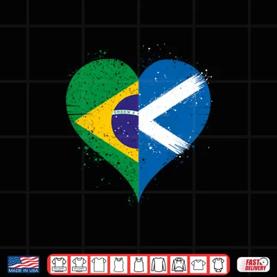 Design Cool Scotland Brazil Flag Proud Brazilian Scottish Fan Pride Shirt