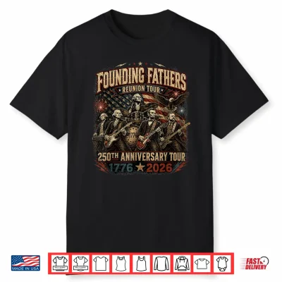 Funny Founding Fathers Reunion Tour Rockstar Graphic Shirt