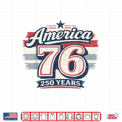 Design Retro America 76 250 Years Freedom 1776 2026 Shirt