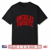 America Favorite Red Varsity Patriotic Lettering Shirt