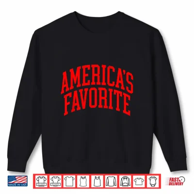 Sweatshirt America Favorite Red Varsity Patriotic Lettering Shirt