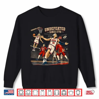 Sweatshirt 4th of July Basketball Undefeated Since 1776 250 Years Funny Shirt