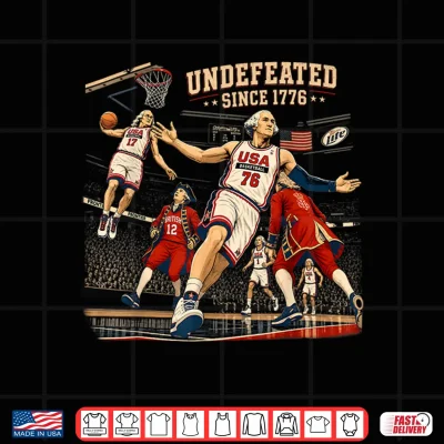 Design 4th of July Basketball Undefeated Since 1776 250 Years Funny Shirt