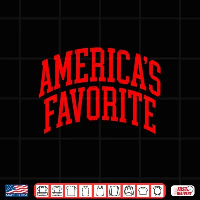 Design America Favorite Red Varsity Patriotic Lettering Shirt