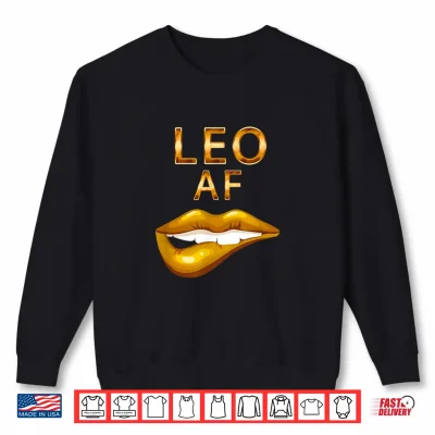 Sweatshirt Leo A F Gold Sexy Lip Birthday Gift Shirt