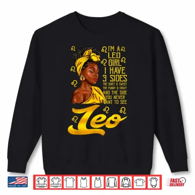 Sweatshirt Leo Afro Black Culture Its My Birthday Zodiac Sign Shirt