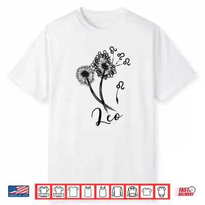Leo Dandelion Zodiac Sign Floral Horoscope Shirt