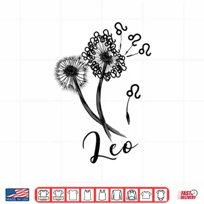 Design Leo Dandelion Zodiac Sign Floral Horoscope Shirt