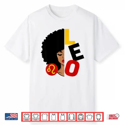 Leo Queen Afro Black Culture Melanin Girl Zodiac Sign Shirt