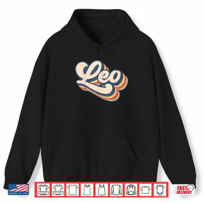 Hoodie Leo Retro Zodiac Sign July August Birthday Shirt