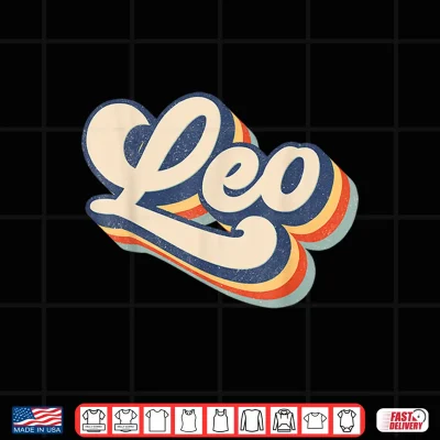 Design Leo Retro Zodiac Sign July August Birthday Shirt