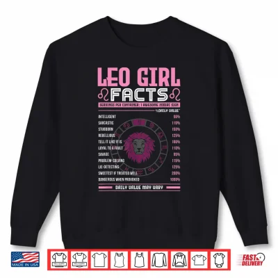 Sweatshirt Leo Zodiac Sign Facts Traits Horoscope Zodiac Shirt