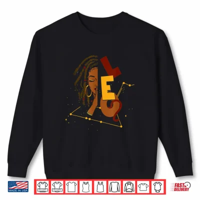 Sweatshirt Black Culture Leo Afro Locs Zodiac Signs Birthday Shirt