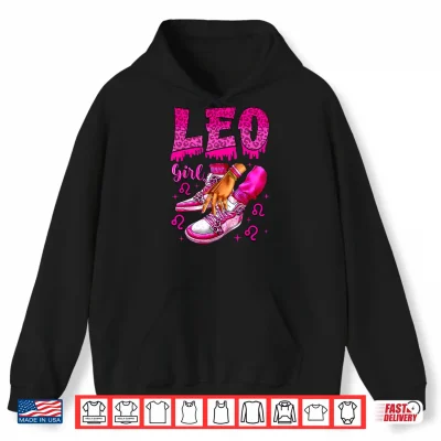 Hoodie Leo Birthday Black Culture Sneakers Zodiac Birthday Shirt
