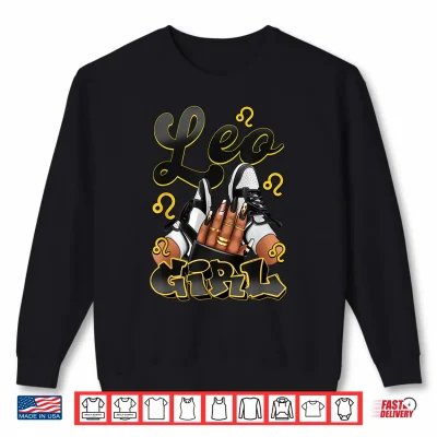 Sweatshirt Leo Birthday Afro Queen Sneakers Zodiac Sign Shirt