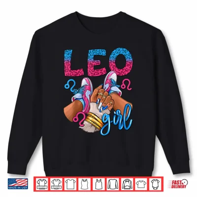 Sweatshirt Leo Black Culture Birthday Sneakers Nails Zodiac Shirt