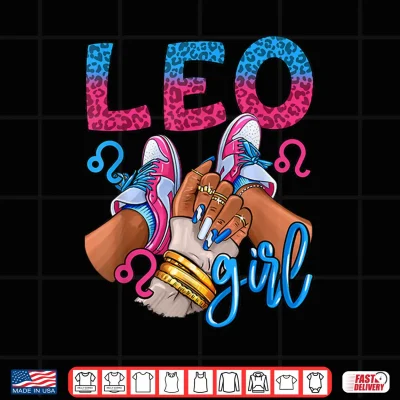Design Leo Black Culture Birthday Sneakers Nails Zodiac Shirt