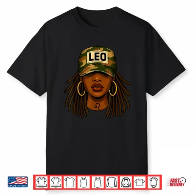 Leo Queen Camouflage Black Culture Cap Zodiac Birthday Shirt
