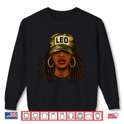 Leo Queen Camouflage Black Culture Cap Zodiac Birthday Shirt 2 Sweatshirt Leo Queen Camouflage Black Culture Cap Zodiac Birthday Shirt