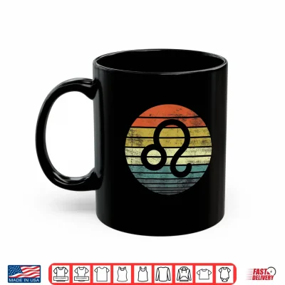 Mug Leo Gifts Funny Retro Sunset Zodiac Sign Birthday Shirt