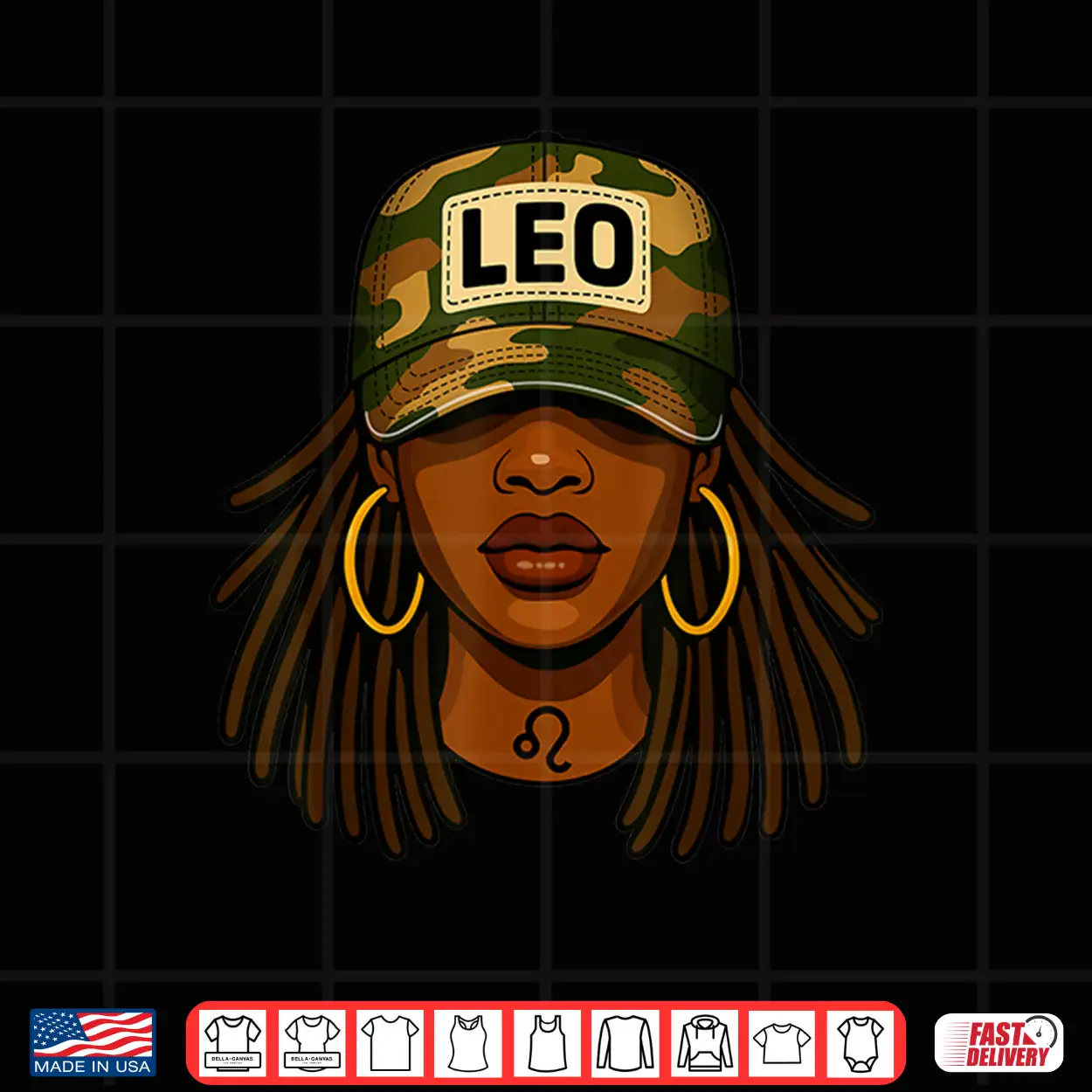 Leo Queen Camouflage Black Culture Cap Zodiac Birthday Shirt Leo Queen Camouflage Black Culture Cap Zodiac Birthday Shirt