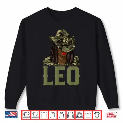 Sweatshirt Leo Western Black Cowgirl Camo African American Zodiac Shirt